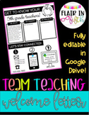 Team Teaching Welcome Letter - Google Drive Compatible!