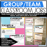 Team and Group Classroom Jobs Posters, Customizable & Editable