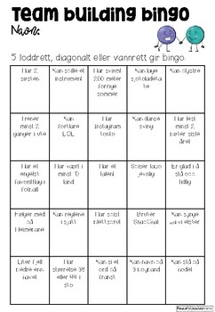 Online Team Bingo