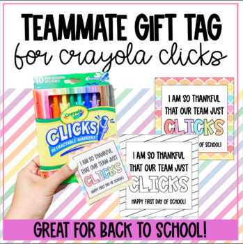 Preview of Teammate Back To School Gift Tag