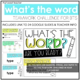 Teamwork Challenge | What's the Word | Back to School Activity