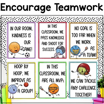 Teamwork Classroom Community Building Posters Bulletin Board | TPT