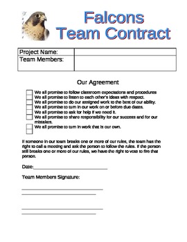 Preview of Teamwork Contract