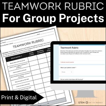 Preview of Rubric for STEM Team Building | Group Work Rubric