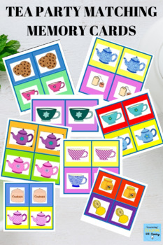 Preview of Teaparty matching memory card set