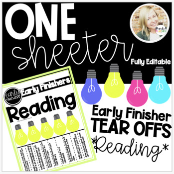Preview of Tear Offs-Early Finishers Reading One Sheeter