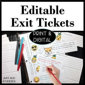 Preview of Exit Tickets and Slips Templates use for Formative Assessments in Any Subject