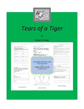 Preview of Tears of a Tiger Complete Literature and Grammar Unit