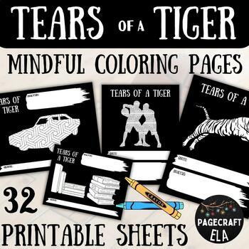 Preview of Tears of a Tiger | Mindfulness Coloring Sheets | Geometric Patterns