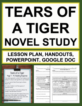 Preview of Tears of a Tiger | Printable & Digital Novel Study
