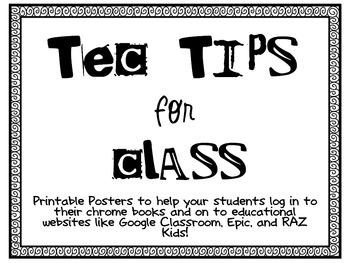 Preview of Tec Tip Posters for the Class (Editable) Freebie
