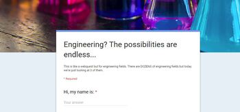 Preview of Tech Class - Engineering Jobs Webquest (Google Forms)