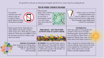Preview of Tech Free Choice Board