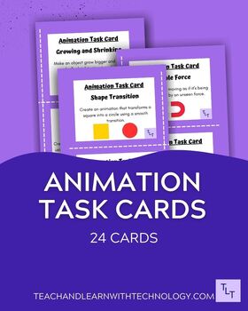 Preview of Tech Lesson - Animation TASK CARDS - K-5