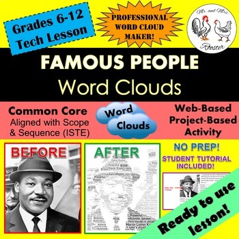 Preview of Tech Lesson - Famous People Word Clouds {Technology Lesson Plan}