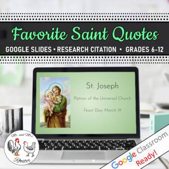Preview of How to Cite Sources - Favorite Saint Quotes Digital Postcard Google Slides
