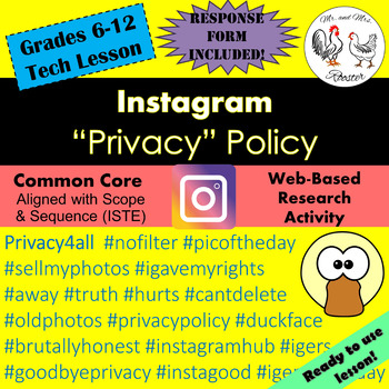 Preview of Tech Lesson - Instagram Privacy Policy {Technology Lesson Plan}