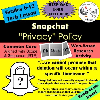 Preview of Tech Lesson - Snapchat "Privacy" Policy {Technology Lesson Plan}