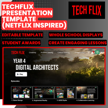 Preview of Techflix Presentation: Netflix Inspired Interactive Teaching Display Template