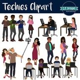 Big Kids and Teens using Technology Clipart
