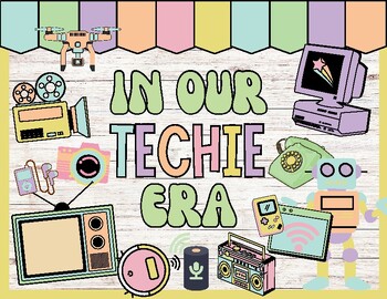 Preview of Techie Era {spring | pastel} Bulletin Board Set | Computer Lab