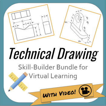 Preview of Technical Drawing Skill-Builders for Virtual Remote Distance Learning