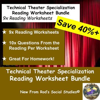 Preview of Technical Theater Specialization Chapter Reading Worksheet Bundle **Editable**