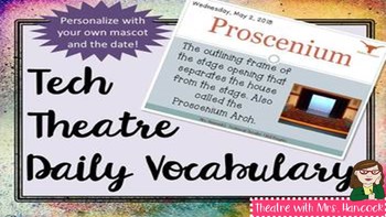 Preview of Technical Theatre Daily Vocabulary