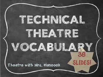 Preview of Technical Theatre Vocabulary