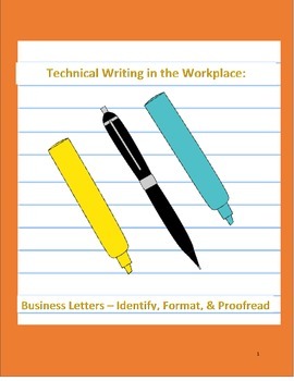 Preview of Technical Writing in the Workplace: Business Letters-Identify, Format, Proofread