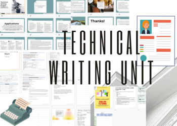 Preview of Technical Writing unit - Distance and in class friendly
