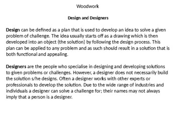 Preview of Technologies - Woodwork Project Booklet Yr 7 +