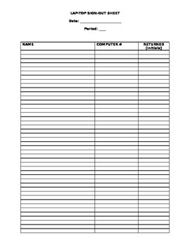 Technology Agreement w/ Sign-Out Sheet by Gina Mahouski | TPT