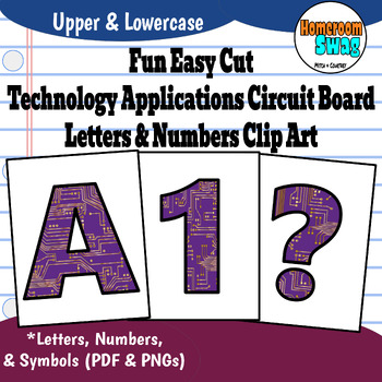 Preview of Technology Applications Circuit Board Bulletin Board Letters and Numbers Set