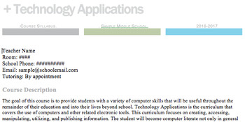 Preview of Technology Applications Syllabus