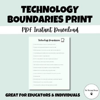 Preview of Technology Boundaries Printable