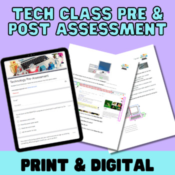 Preview of Technology Class Pre/Post Assessment - Test Student Knowledge Ahead of Time!
