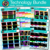 Technology Clip Art Bundle {Rainbow Laptop, Desktop Comput