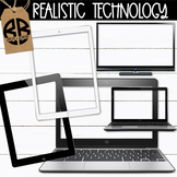 Realistic Laptop Computer and iPad Clipart for Mockups SET 1