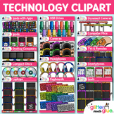 Technology Clipart Bundle: Keyboards, Laptops, iPads, Cell