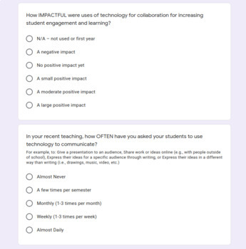 Preview of Technology Coach: Beginning and End of Year Survey