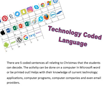 Preview of Technology Coded Language - Christmas Activity