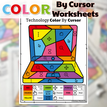 Preview of Technology Color By Cursor Printable Worksheets