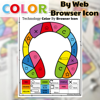 Preview of Technology Color By Web Browser Icons Printable Worksheets
