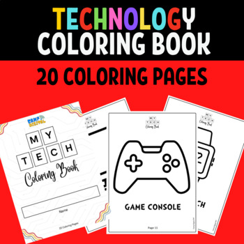 Preview of Technology Coloring Book- 20 Pages