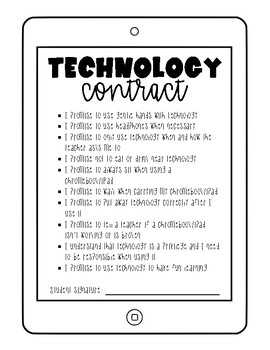 Preview of Technology Contract for Chromebook/iPad