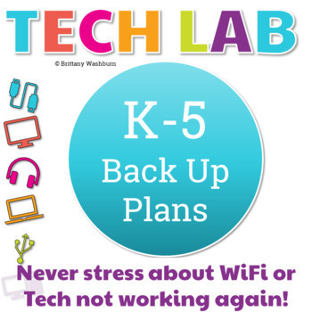 Preview of Technology Curriculum Back Up Plans Bundle | K-5 Computer Lab Activities