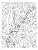 Technology Doodle Wall Poster 36 x 48