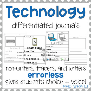Preview of Technology Errorless and Differentiated Journal Writing for Special Education