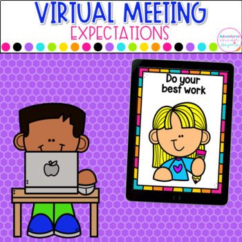 Preview of Technology Expectations - Virtual Meeting Rules for Google Slides Editable Rules